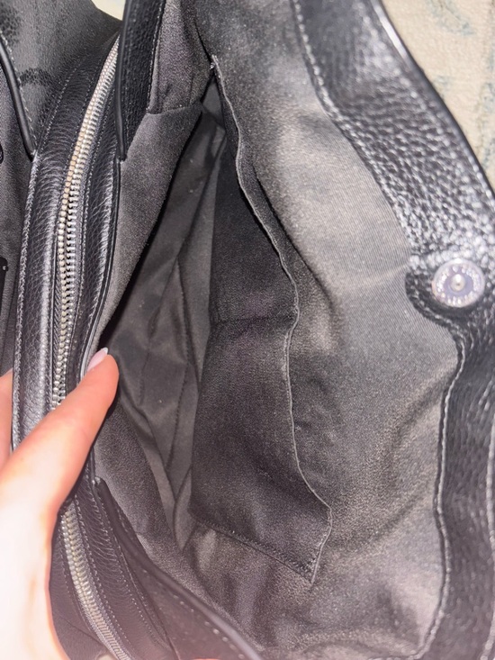 Coach Black Pebbled Leather Shoulder Bag with Silver Hardware - Picture 9 of 11